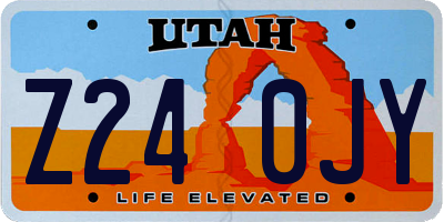 UT license plate Z240JY