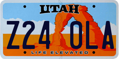 UT license plate Z240LA