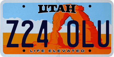 UT license plate Z240LU