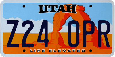 UT license plate Z240PR
