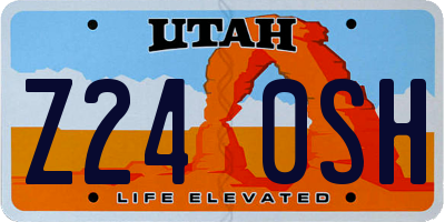 UT license plate Z240SH