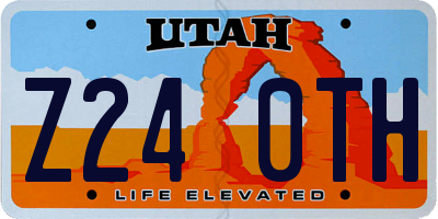 UT license plate Z240TH