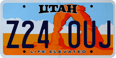 UT license plate Z240UJ