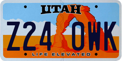 UT license plate Z240WK