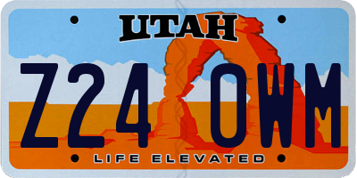 UT license plate Z240WM