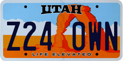 UT license plate Z240WN