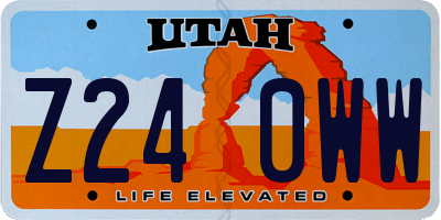UT license plate Z240WW