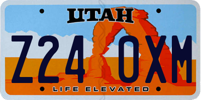 UT license plate Z240XM