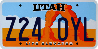 UT license plate Z240YL