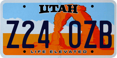UT license plate Z240ZB