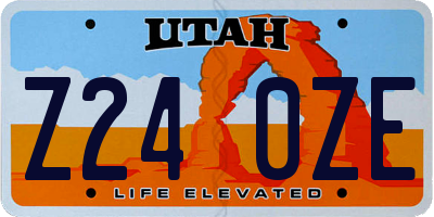 UT license plate Z240ZE