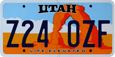 UT license plate Z240ZF