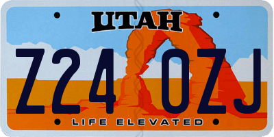 UT license plate Z240ZJ