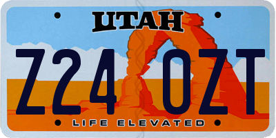 UT license plate Z240ZT
