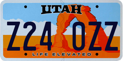 UT license plate Z240ZZ
