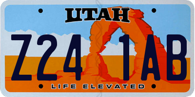 UT license plate Z241AB