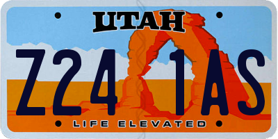 UT license plate Z241AS