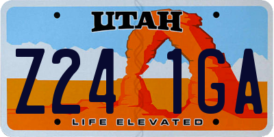 UT license plate Z241GA