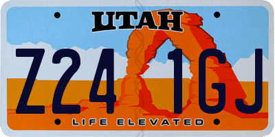 UT license plate Z241GJ