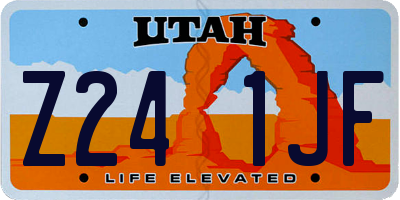 UT license plate Z241JF