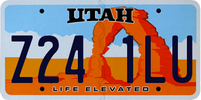 UT license plate Z241LU