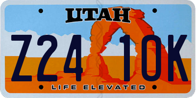 UT license plate Z241OK