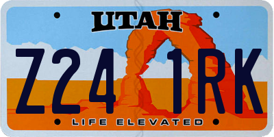 UT license plate Z241RK