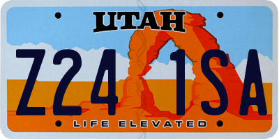 UT license plate Z241SA