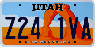 UT license plate Z241VA