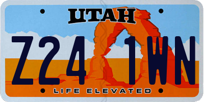 UT license plate Z241WN
