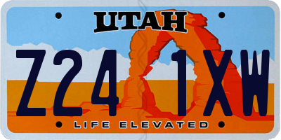 UT license plate Z241XW