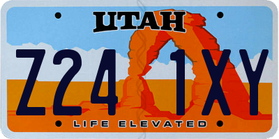 UT license plate Z241XY