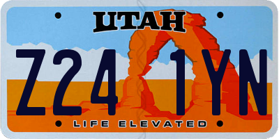 UT license plate Z241YN