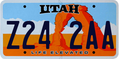 UT license plate Z242AA