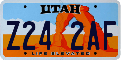 UT license plate Z242AF