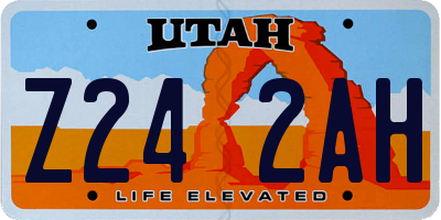 UT license plate Z242AH