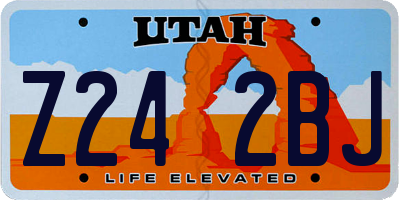 UT license plate Z242BJ