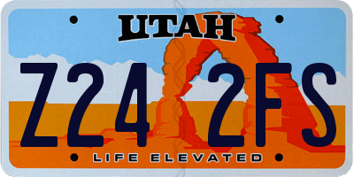 UT license plate Z242FS
