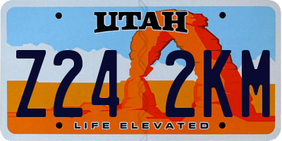 UT license plate Z242KM
