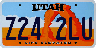 UT license plate Z242LU