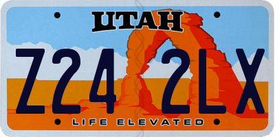 UT license plate Z242LX