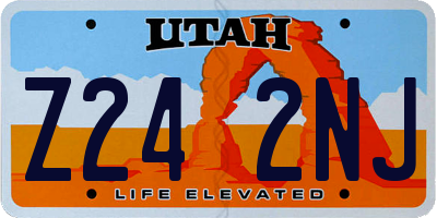 UT license plate Z242NJ