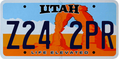 UT license plate Z242PR