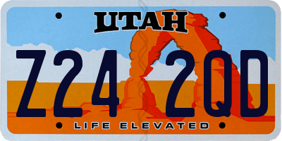 UT license plate Z242QD