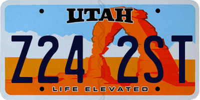 UT license plate Z242ST