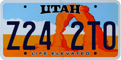 UT license plate Z242TO