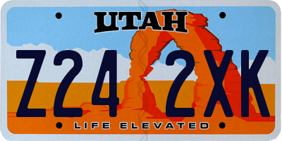 UT license plate Z242XK