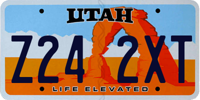 UT license plate Z242XT
