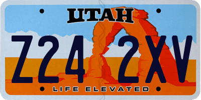 UT license plate Z242XV