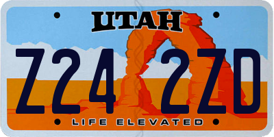 UT license plate Z242ZD